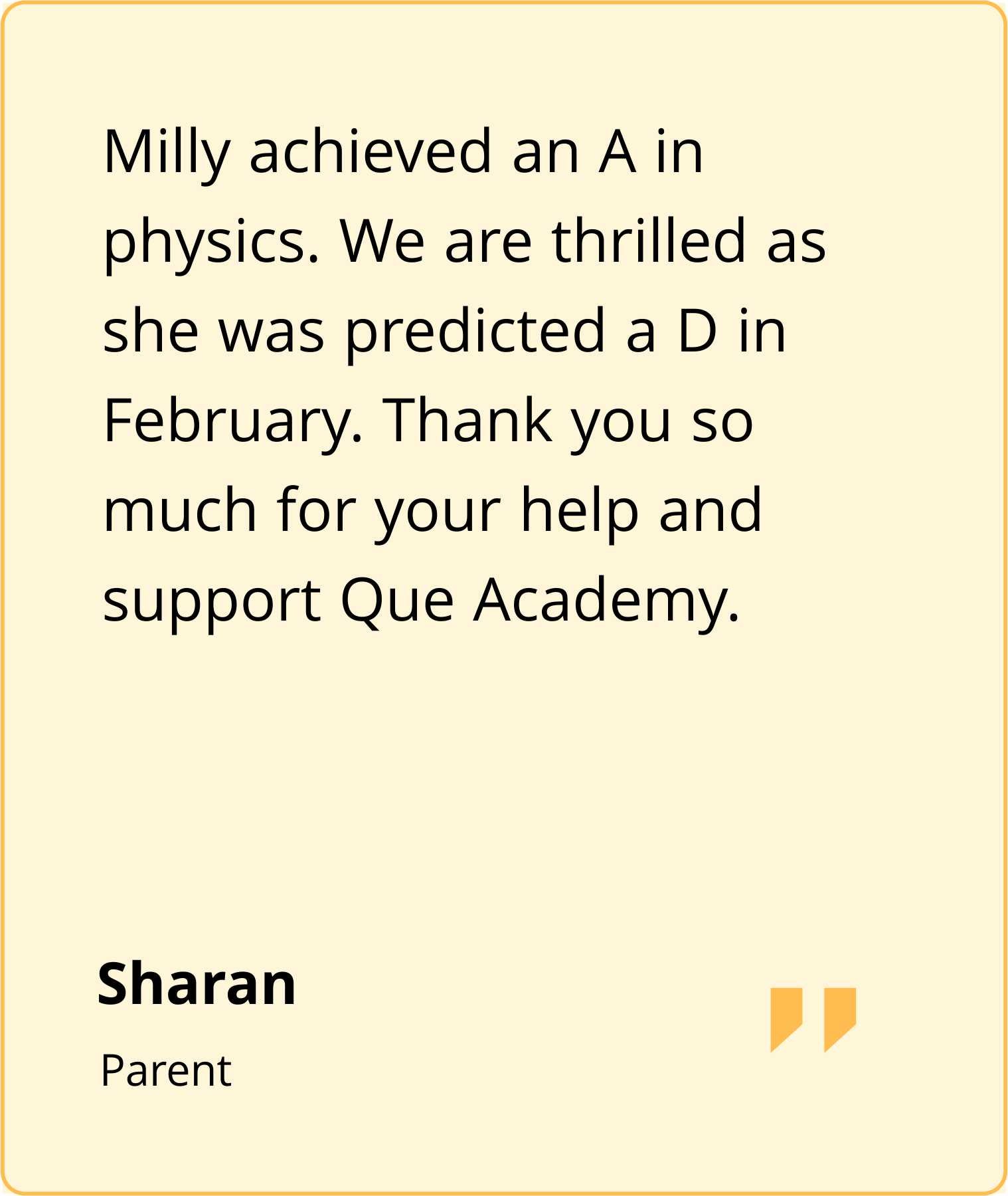 Que Academy Testimonial3